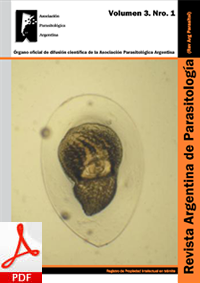 Tapa de la Revista Argentina de Parasitología volumen 3 número 1 del año 2014